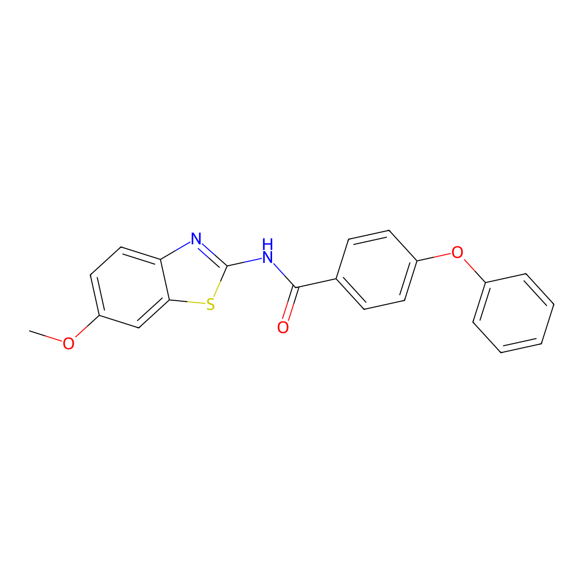 Benzamide, N-(6-methoxy-2-benzothiazolyl)-4-phenoxy- molecular structure, CAS 308292-76-4