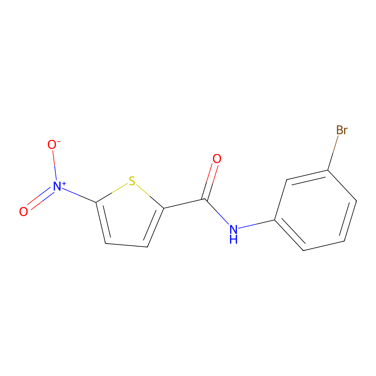 N-(3-bromophenyl)-5-nitrothiophene-2-carboxamide molecular structure, CAS 308292-83-3