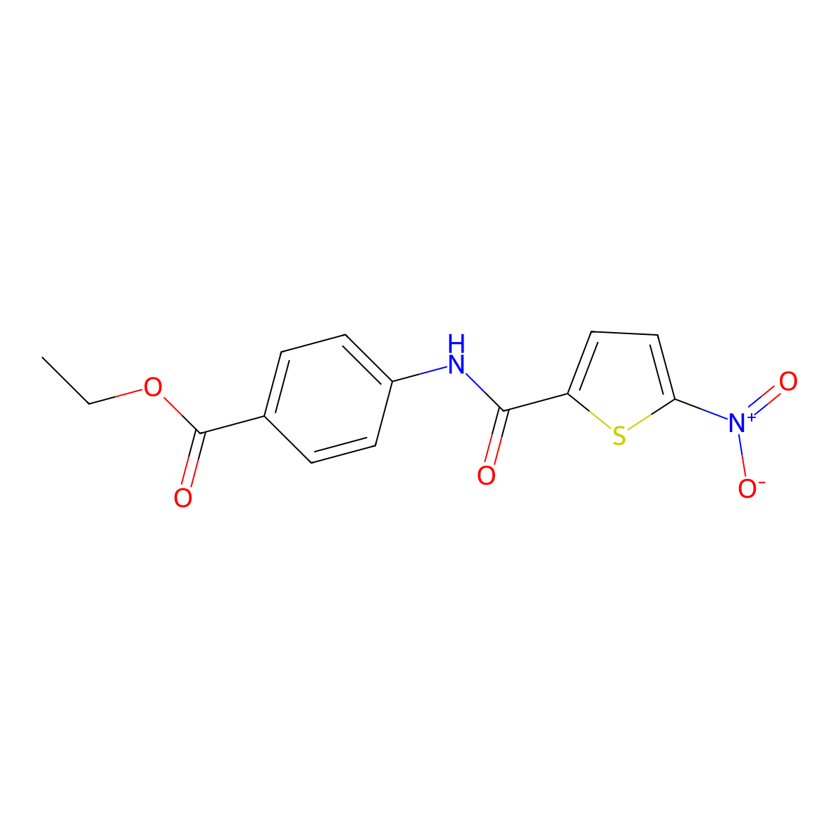 Ethyl 4-(5-nitrothiophene-2-carboxamido)benzoate molecular structure, CAS 308292-85-5