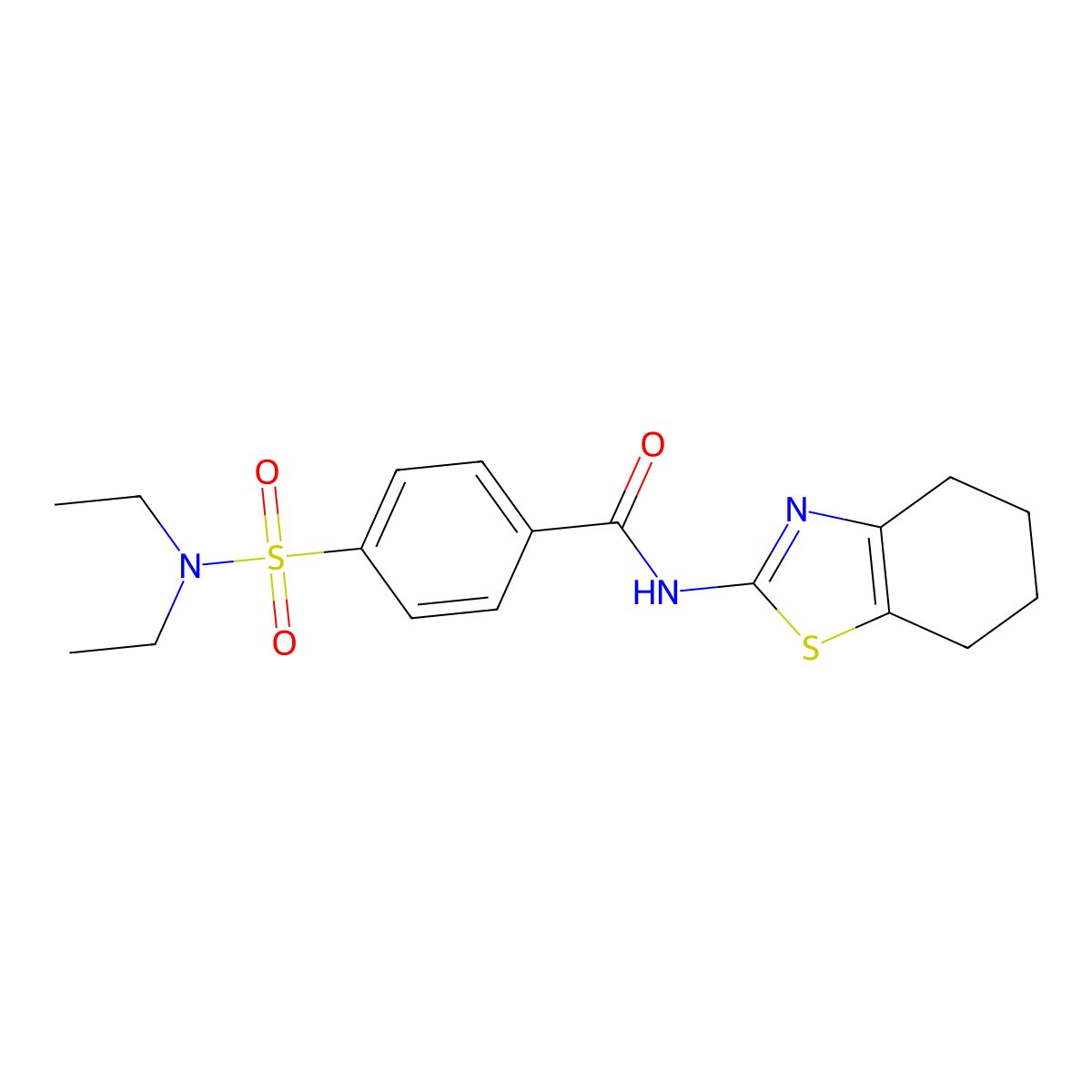 4-(N,N-diethylsulfamoyl)-N-(4,5,6,7-tetrahydrobenzo[d]thiazol-2-yl)benzamide molecular structure, CAS 308292-90-2