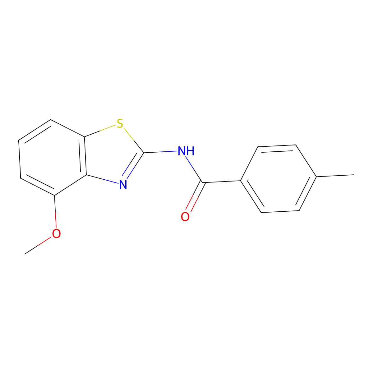 N-(4-methoxy-1,3-benzothiazol-2-yl)-4-methylbenzamide molecular structure, CAS 308293-02-9