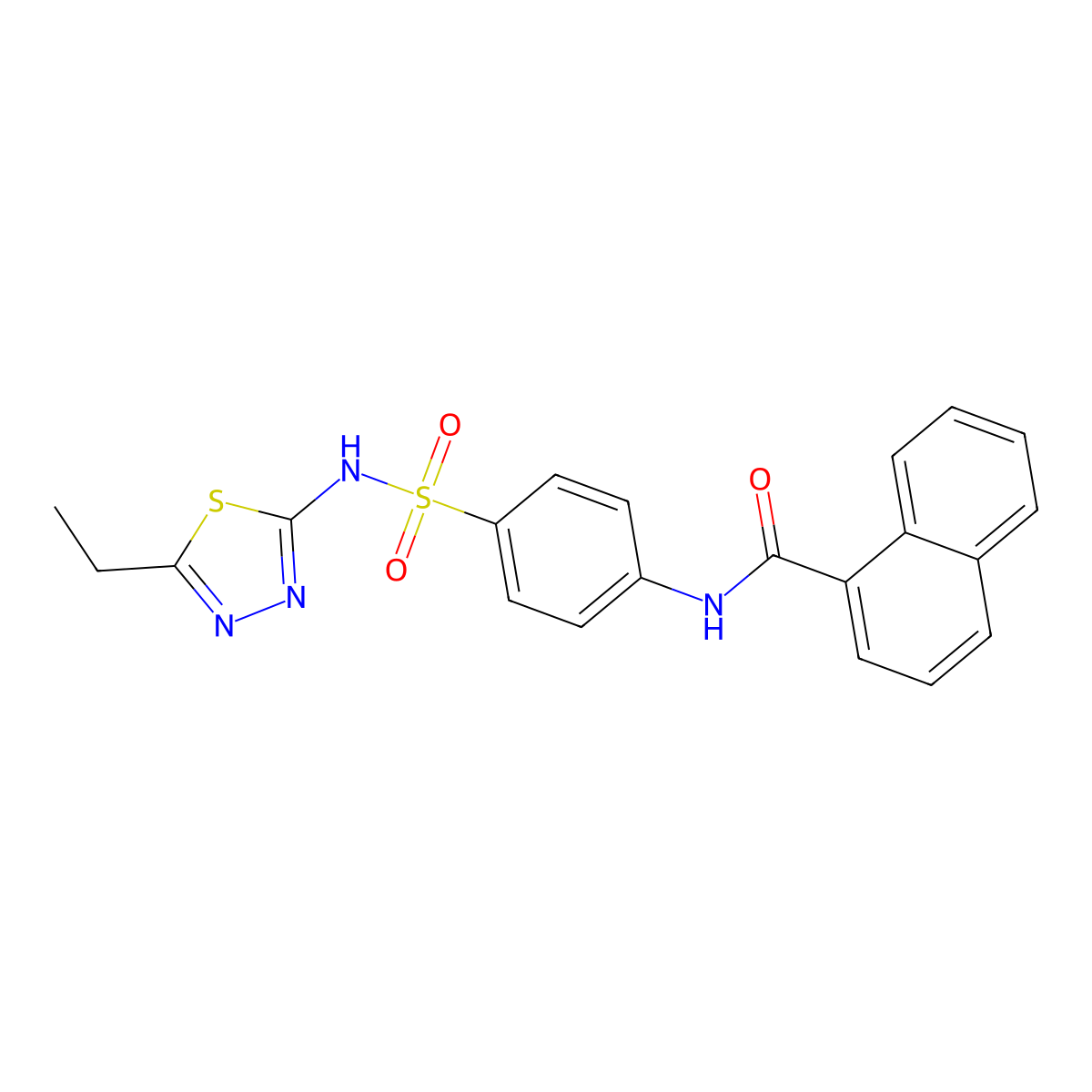 N-(4-(N-(5-ethyl-1,3,4-thiadiazol-2-yl)sulfamoyl)phenyl)-1-naphthamide molecular structure, CAS 308293-08-5