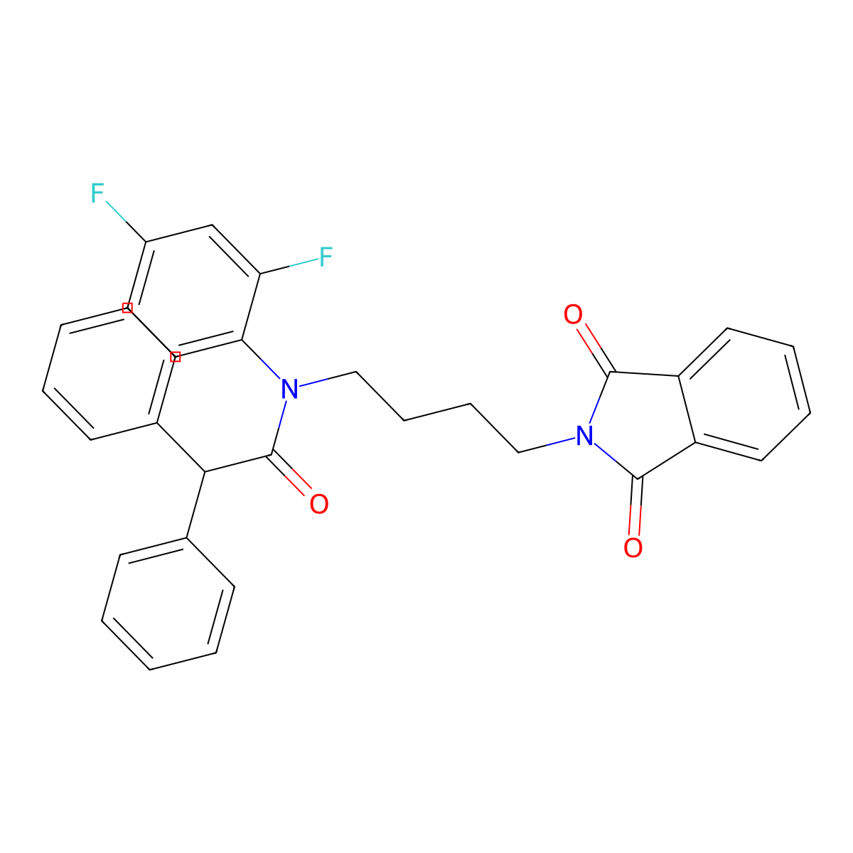 N-(2,4-difluorophenyl)-N-[4-(1,3-dioxoisoindol-2-yl)butyl]-2,2-diphenylacetamide molecular structure, CAS 308293-09-6