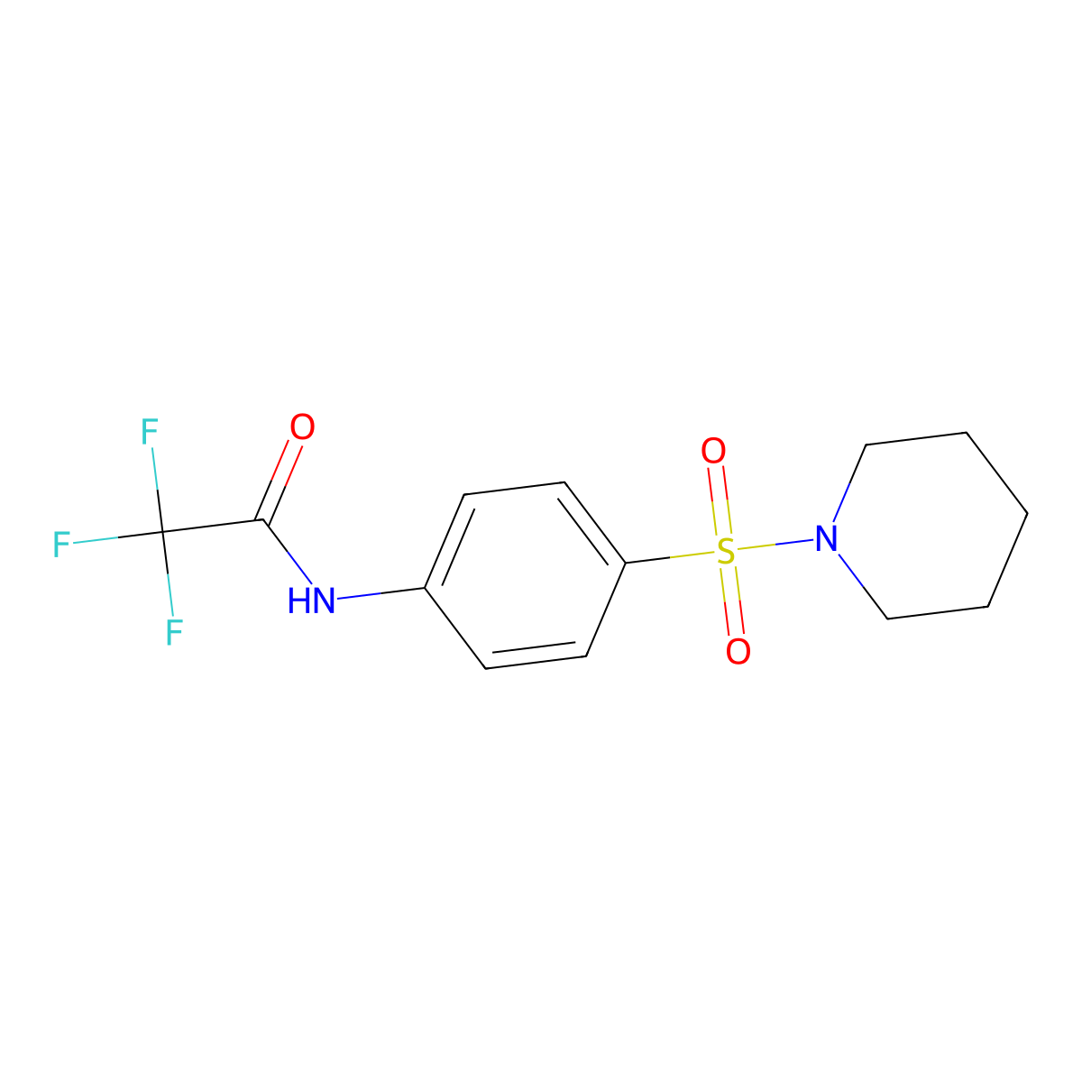 2,2,2-trifluoro-N-[4-(1-piperidinylsulfonyl)phenyl]acetamide molecular structure, CAS 308293-88-1