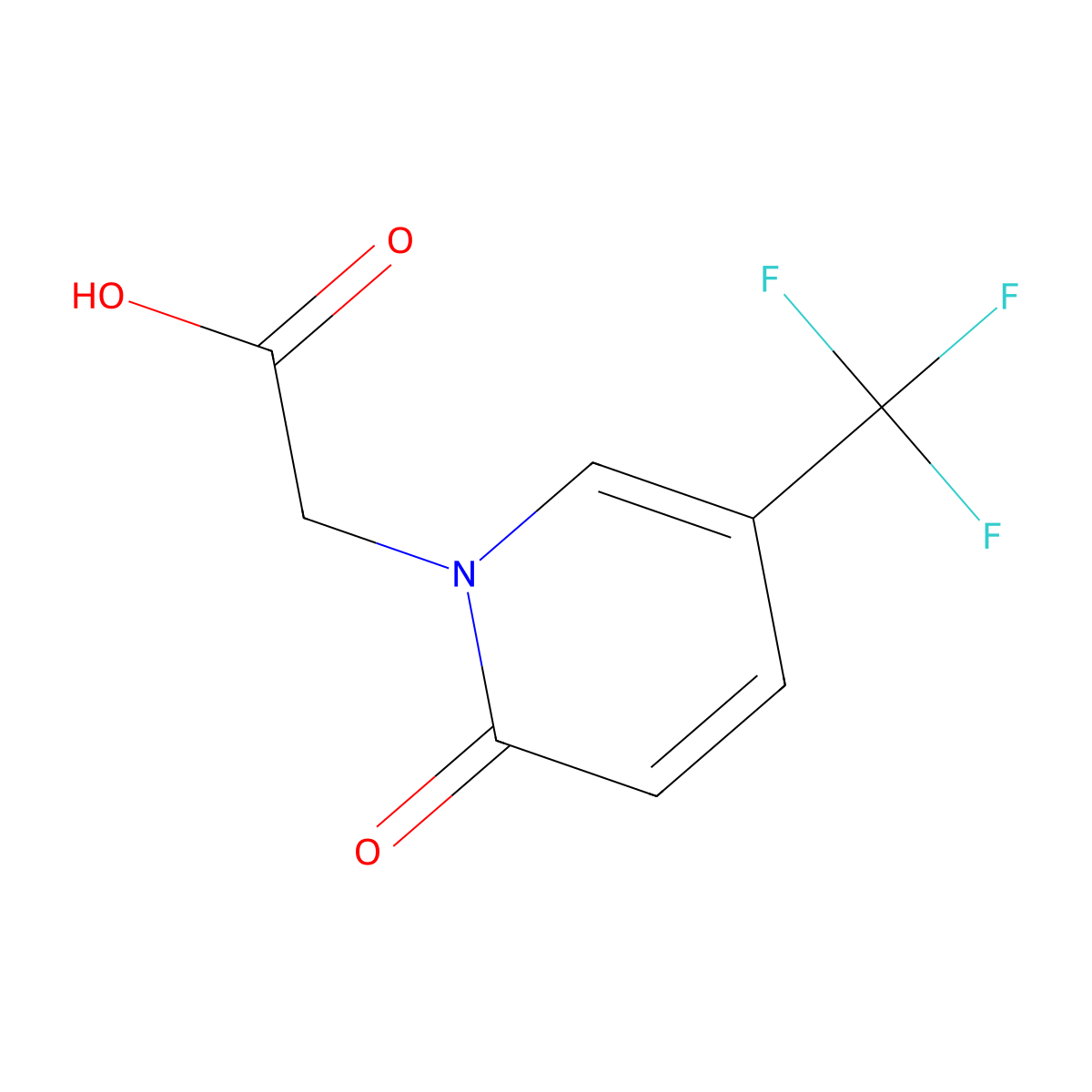 2-(2-Oxo-5-(trifluoromethyl)-1,2-dihydropyridin-1-yl)acetic acid molecular structure, CAS 308294-33-9