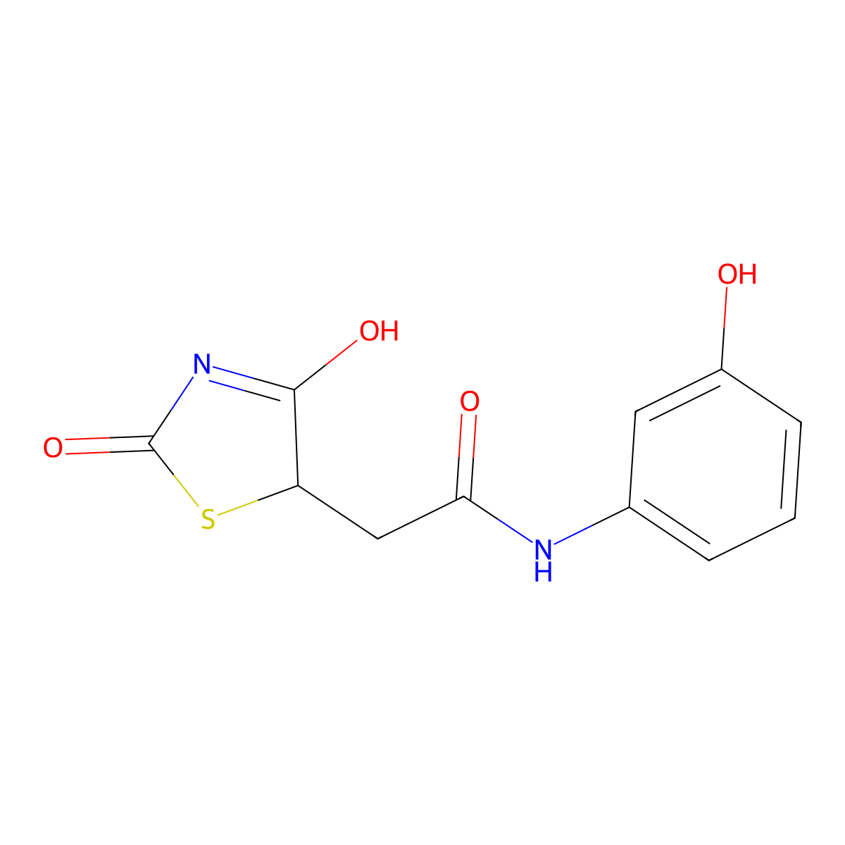 2-(2,4-dioxo-1,3-thiazolidin-5-yl)-N-(3-hydroxyphenyl)acetamide molecular structure, CAS 308294-46-4
