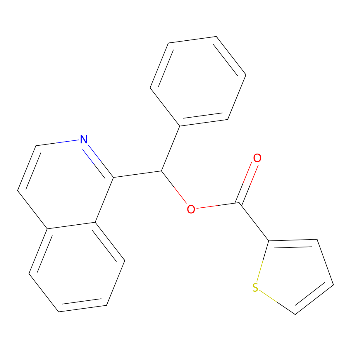 Isoquinolin-1-yl(phenyl)methyl thiophene-2-carboxylate molecular structure, CAS 308294-51-1