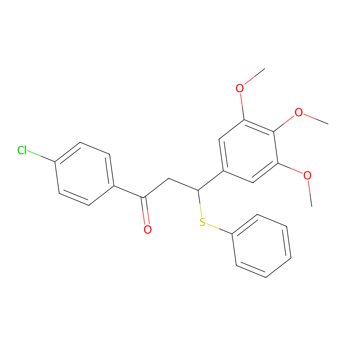 1-(4-Chlorophenyl)-3-(phenylsulfanyl)-3-(3,4,5-trimethoxyphenyl)propan-1-one molecular structure, CAS 308294-53-3