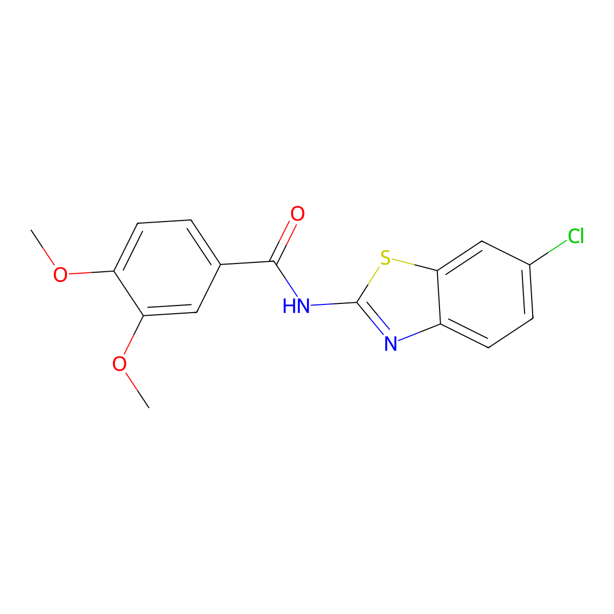 N-(6-chloro-1,3-benzothiazol-2-yl)-3,4-dimethoxybenzamide molecular structure, CAS 308294-59-9