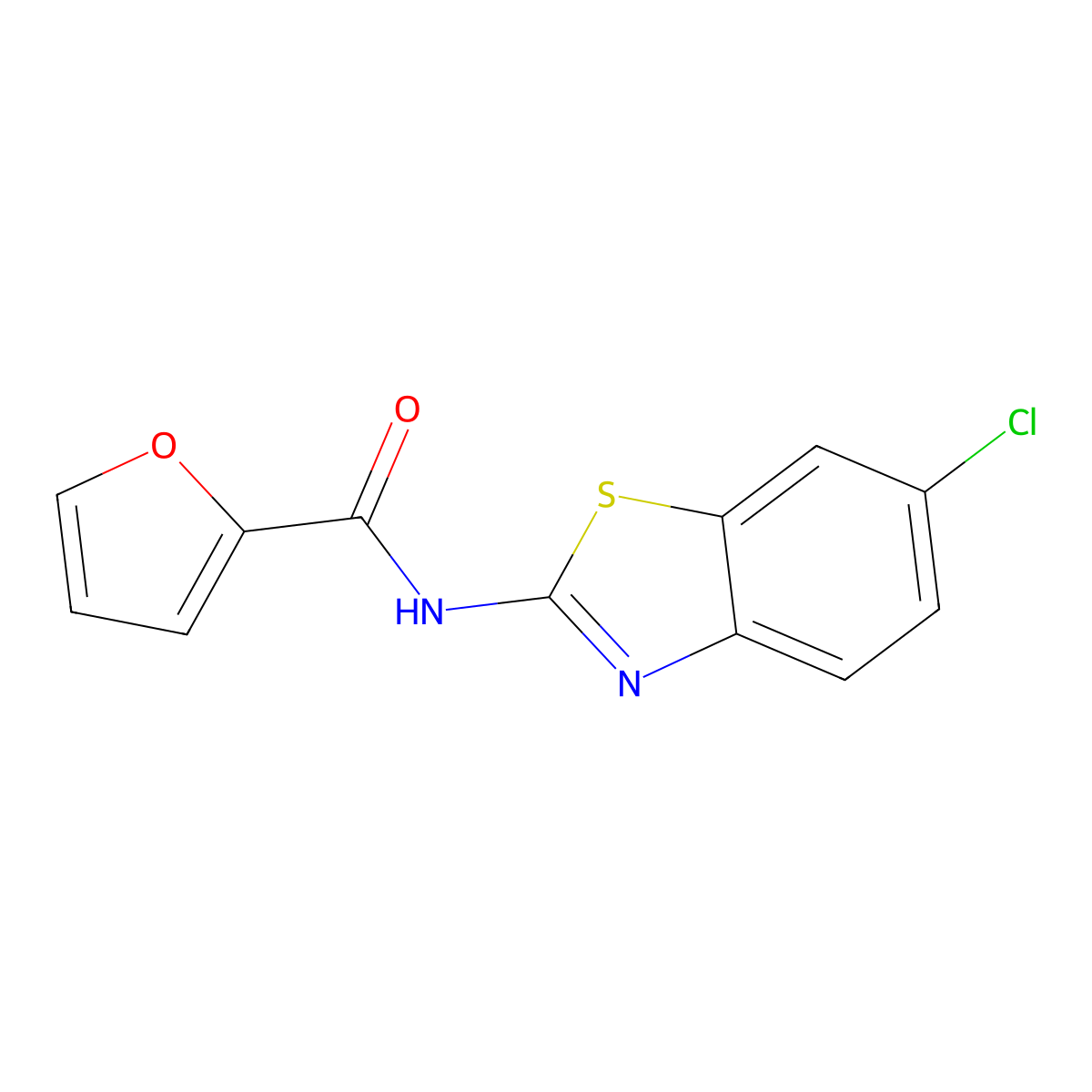 N-(6-chloro-1,3-benzothiazol-2-yl)furan-2-carboxamide molecular structure, CAS 308294-61-3