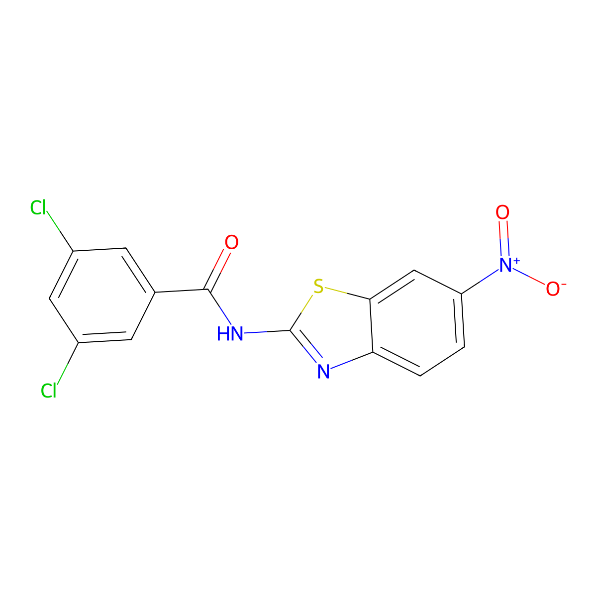 3,5-dichloro-N-(6-nitro-1,3-benzothiazol-2-yl)benzamide molecular structure, CAS 308294-62-4