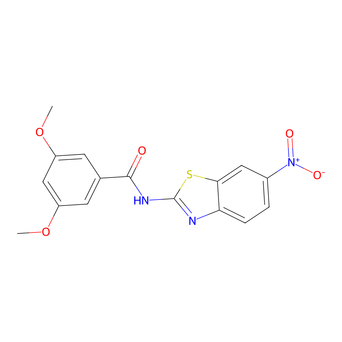3,5-Dimethoxy-N-(6-nitro-1,3-benzothiazol-2-yl)benzamide molecular structure, CAS 308294-63-5