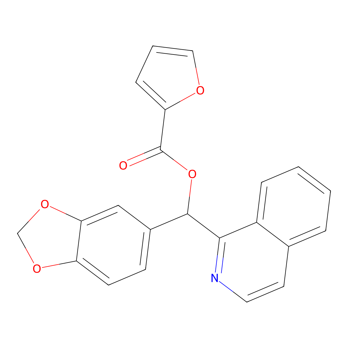 1,3-Benzodioxol-5-yl(isoquinolin-1-yl)methyl 2-furoate molecular structure, CAS 308294-80-6