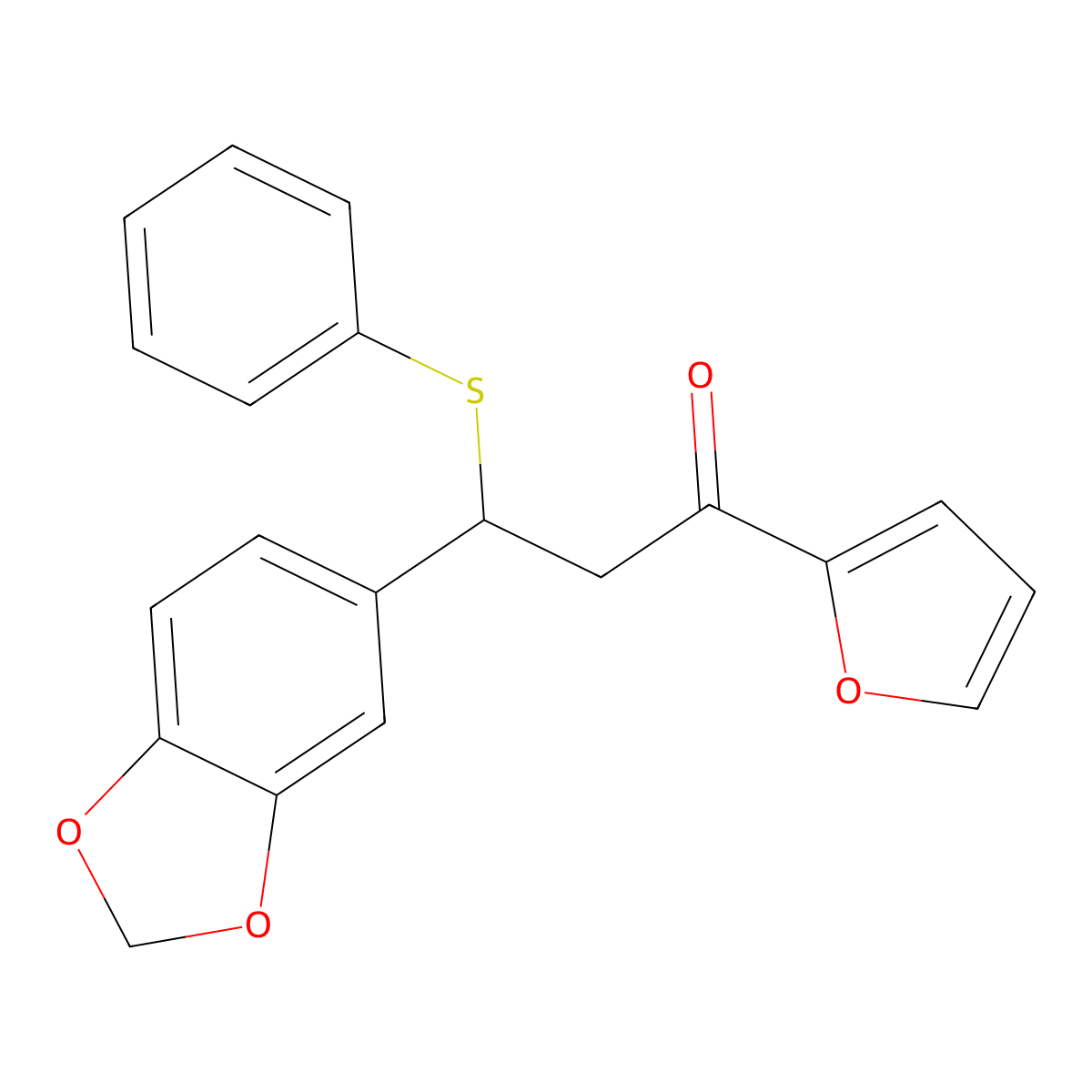 3-(1,3-Benzodioxol-5-yl)-1-(furan-2-yl)-3-(phenylsulfanyl)propan-1-one molecular structure, CAS 308294-86-2