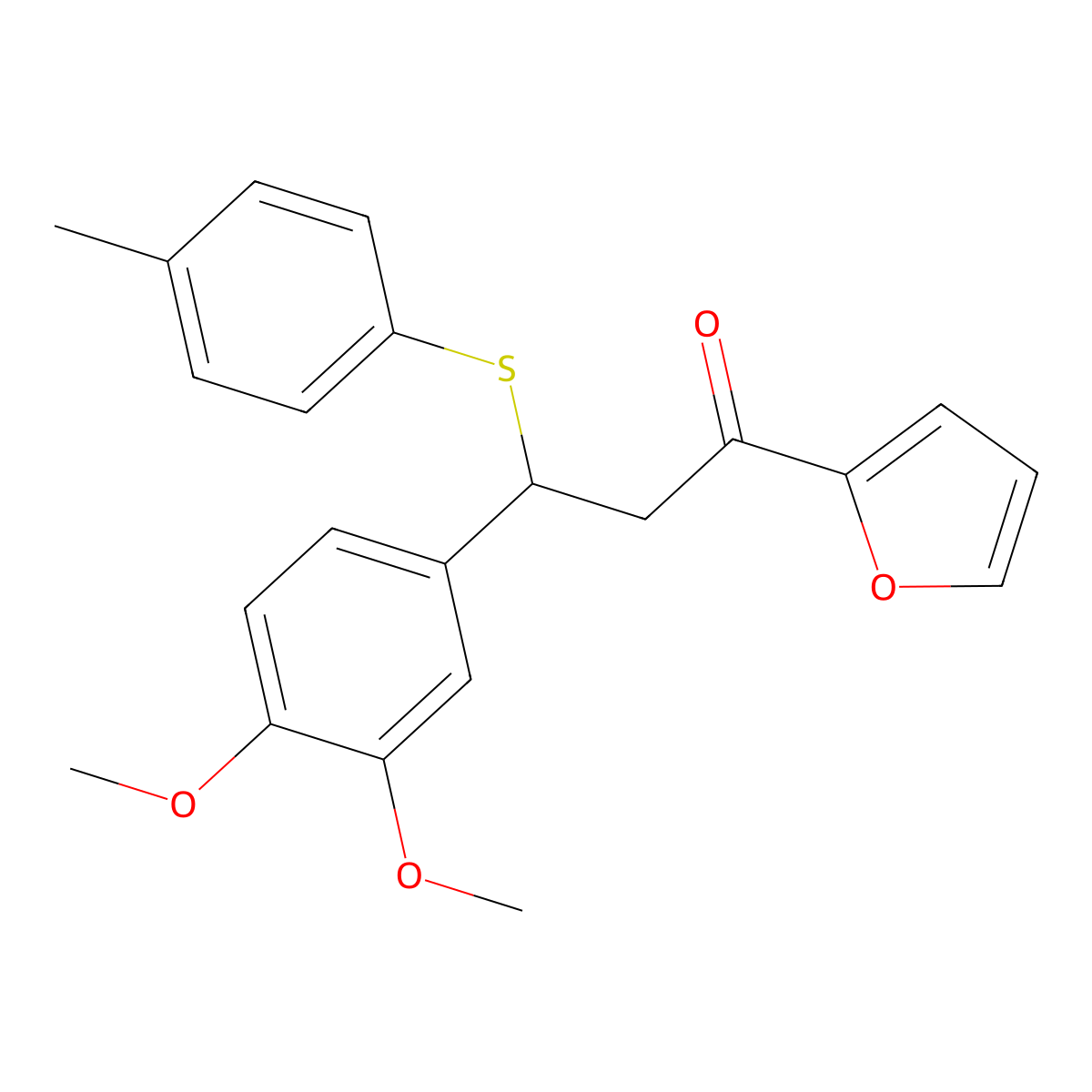 3-(3,4-Dimethoxyphenyl)-1-(furan-2-yl)-3-[(4-methylphenyl)sulfanyl]propan-1-one molecular structure, CAS 308294-87-3