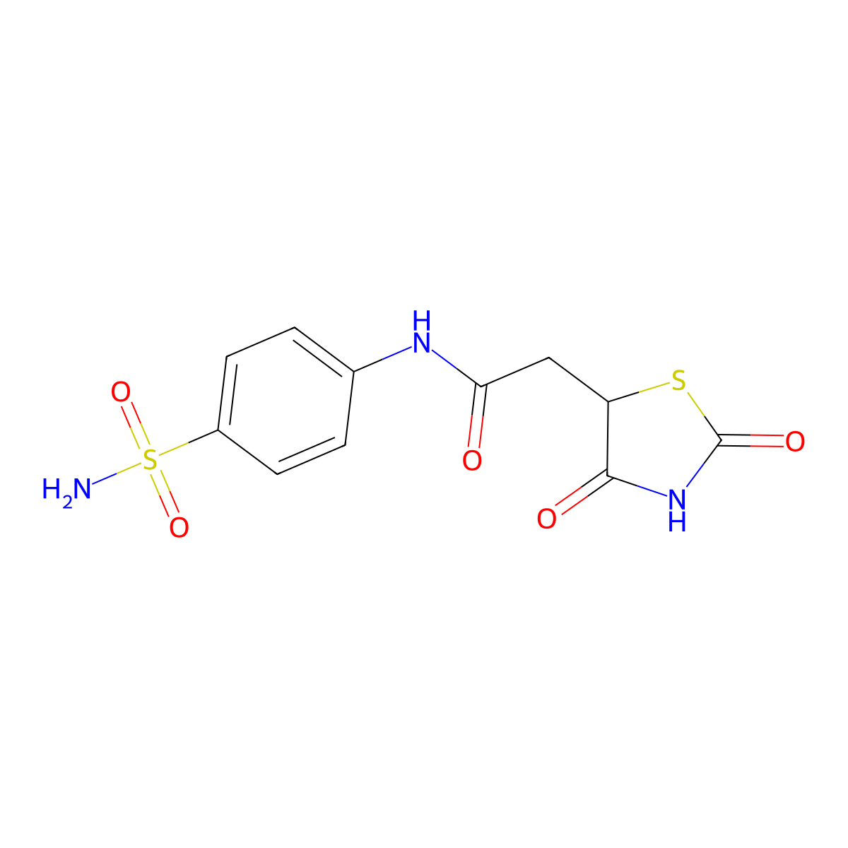 2-(2,4-dioxo-1,3-thiazolidin-5-yl)-N-(4-sulfamoylphenyl)acetamide molecular structure, CAS 308295-15-0