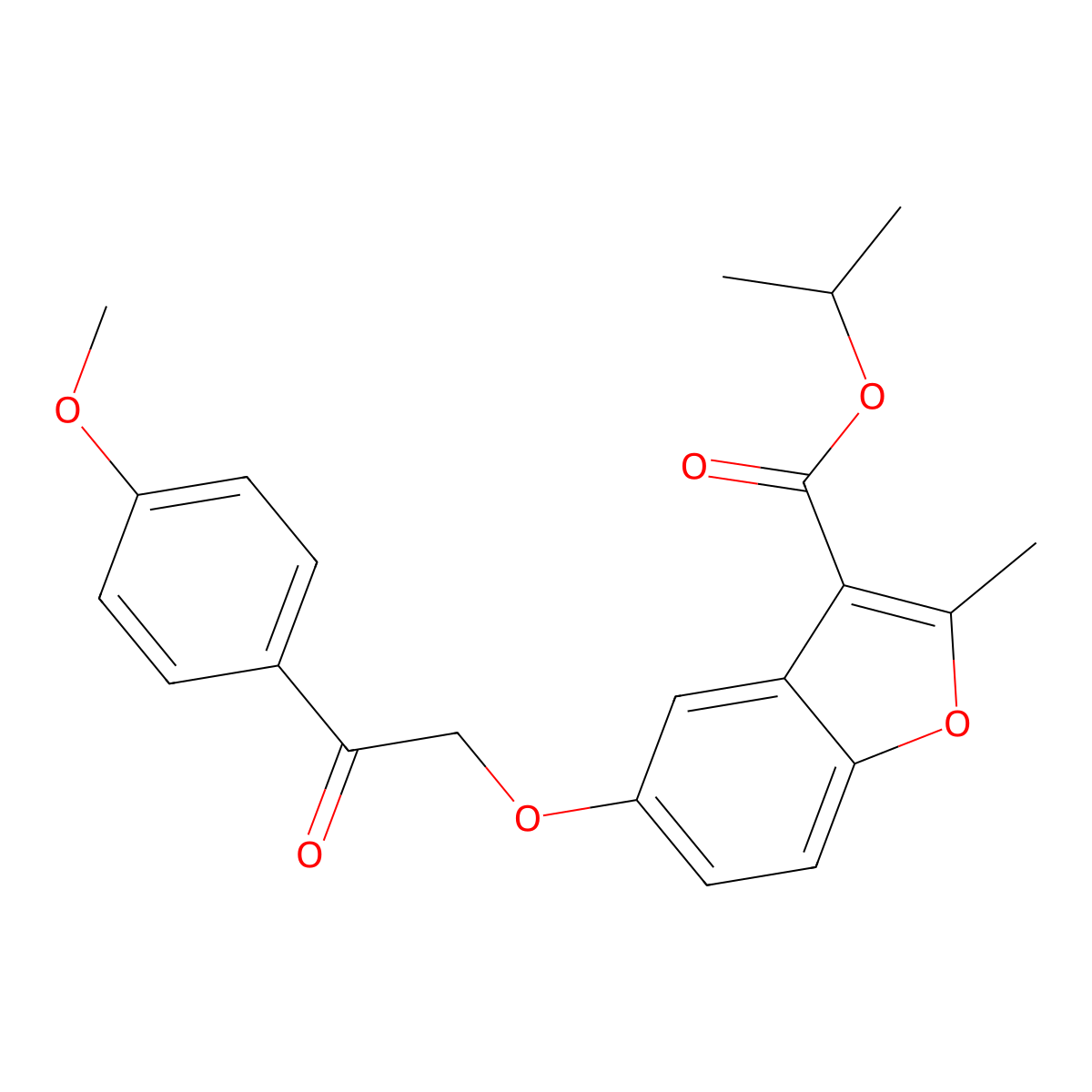 Propan-2-yl 5-[2-(4-methoxyphenyl)-2-oxoethoxy]-2-methyl-1-benzofuran-3-carboxylate molecular structure, CAS 308295-20-7