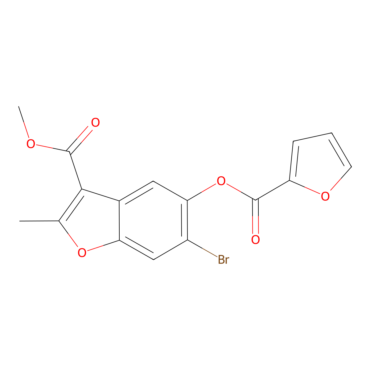 Methyl 6-bromo-5-(furan-2-carbonyloxy)-2-methyl-1-benzofuran-3-carboxylate molecular structure, CAS 308295-28-5