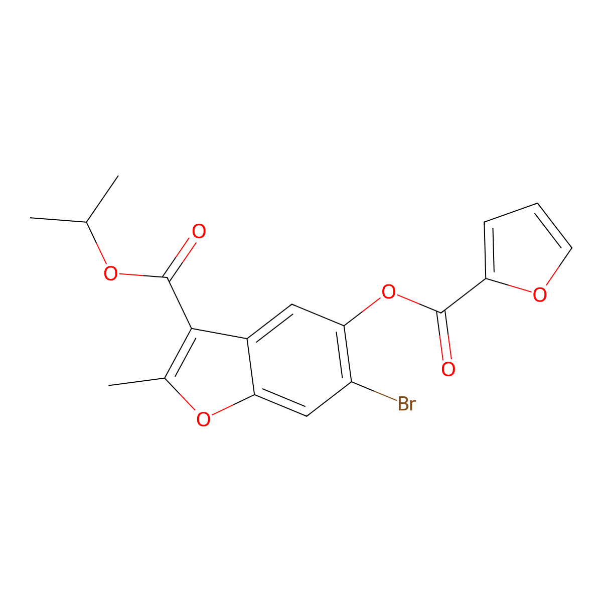 Propan-2-yl 6-bromo-5-(furan-2-carbonyloxy)-2-methyl-1-benzofuran-3-carboxylate molecular structure, CAS 308295-30-9