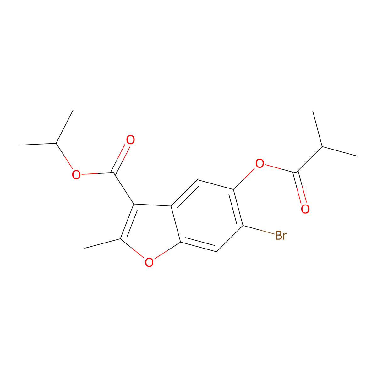 Propan-2-yl 6-bromo-2-methyl-5-[(2-methylpropanoyl)oxy]-1-benzofuran-3-carboxylate molecular structure, CAS 308295-47-8