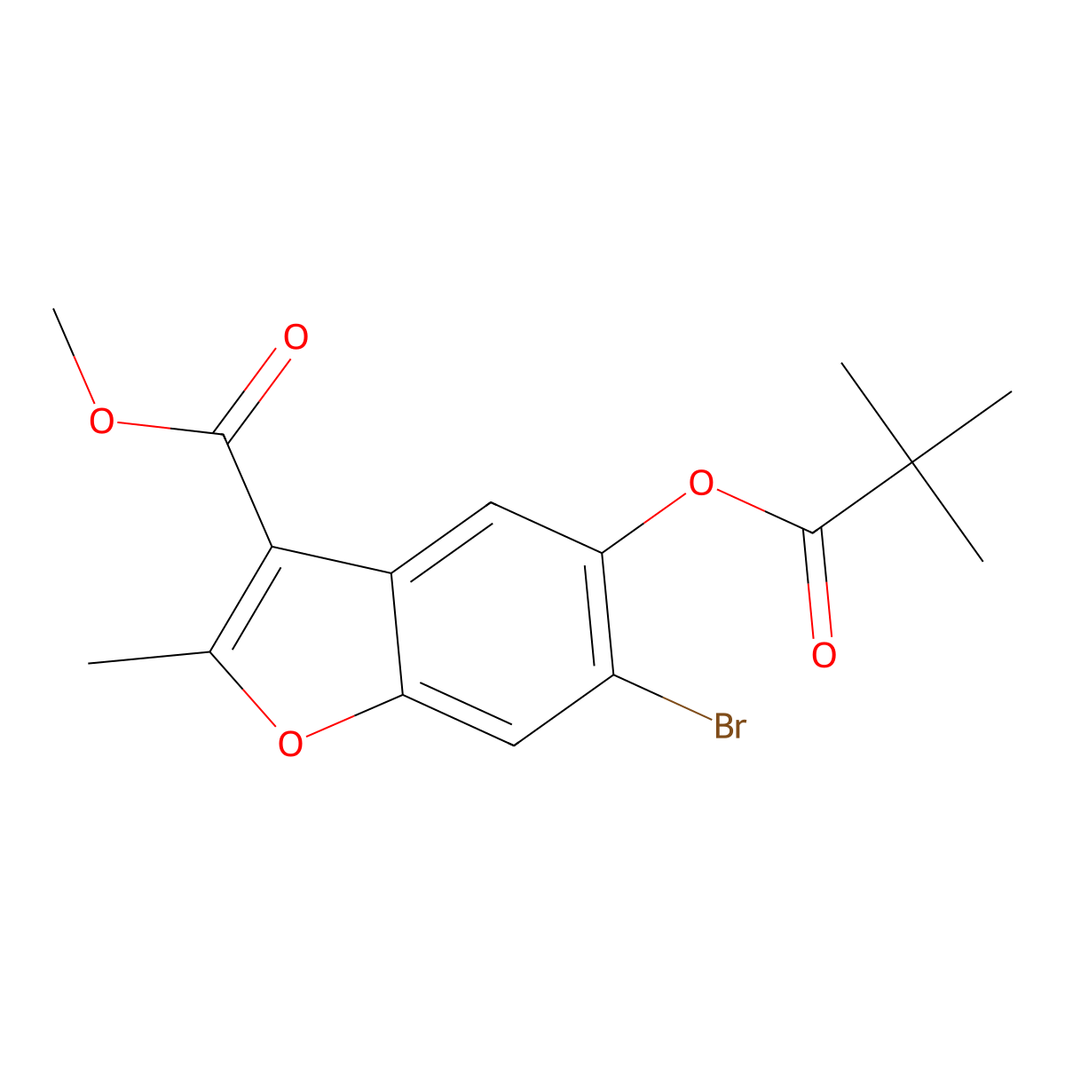 Methyl 6-bromo-5-[(2,2-dimethylpropanoyl)oxy]-2-methyl-1-benzofuran-3-carboxylate molecular structure, CAS 308295-49-0