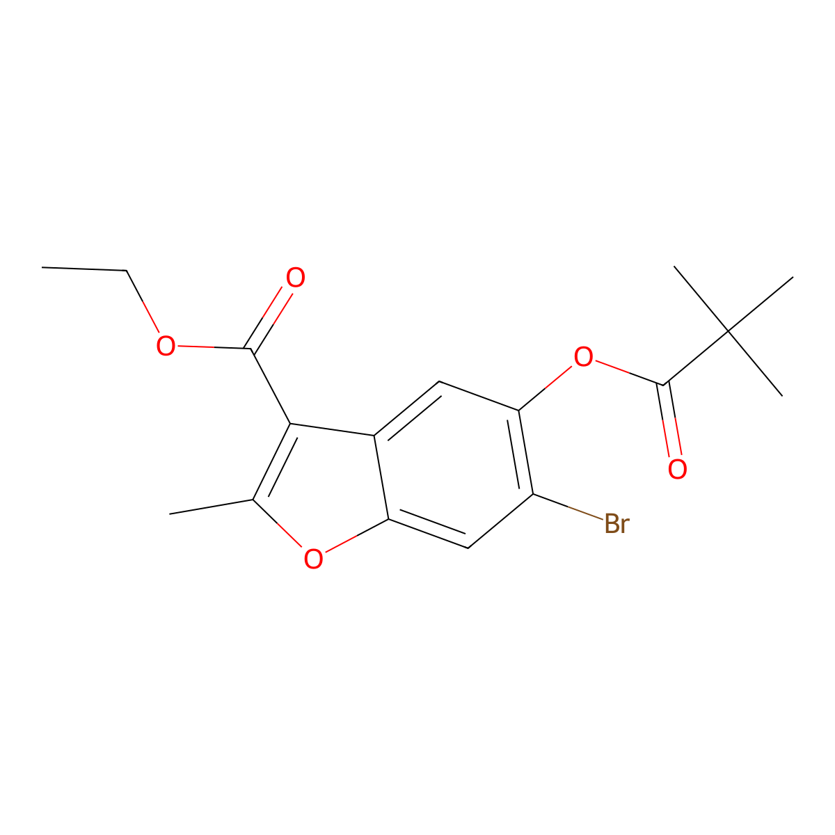 Ethyl 6-bromo-5-[(2,2-dimethylpropanoyl)oxy]-2-methyl-1-benzofuran-3-carboxylate molecular structure, CAS 308295-50-3