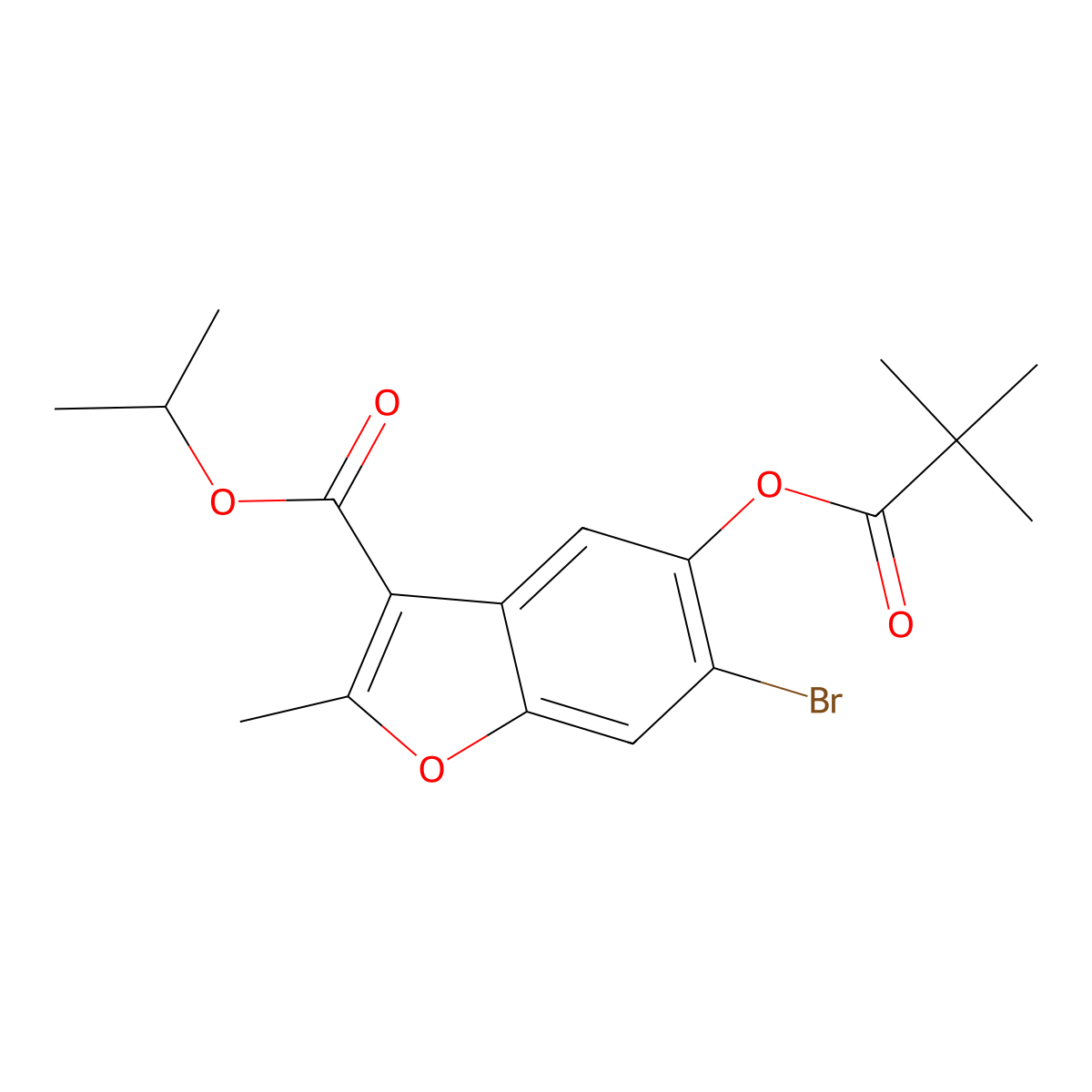 Isopropyl 6-bromo-5-[(2,2-dimethylpropanoyl)oxy]-2-methyl-1-benzofuran-3-carboxylate molecular structure, CAS 308295-51-4