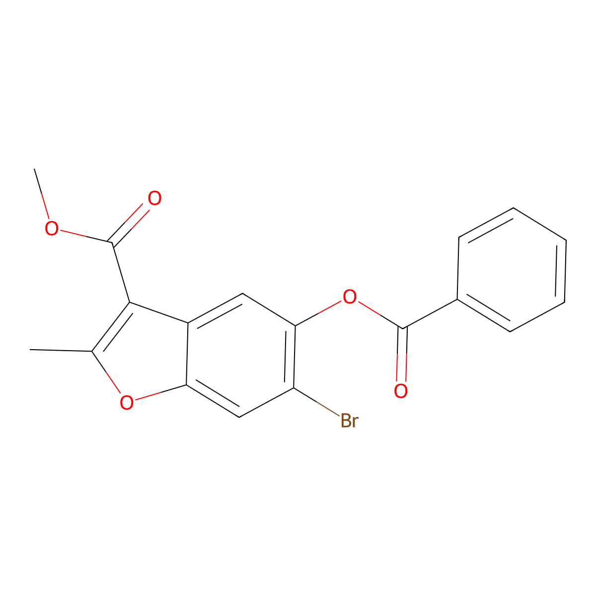 Methyl 5-(benzoyloxy)-6-bromo-2-methyl-1-benzofuran-3-carboxylate molecular structure, CAS 308295-53-6