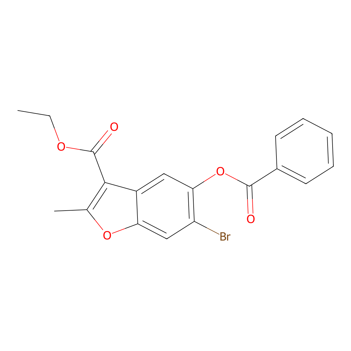 Ethyl 5-(benzoyloxy)-6-bromo-2-methyl-1-benzofuran-3-carboxylate molecular structure, CAS 308295-54-7