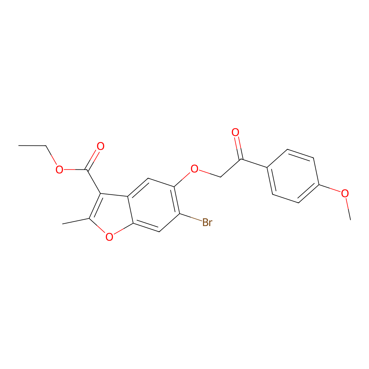 Ethyl 6-bromo-5-[2-(4-methoxyphenyl)-2-oxoethoxy]-2-methyl-1-benzofuran-3-carboxylate molecular structure, CAS 308295-68-3