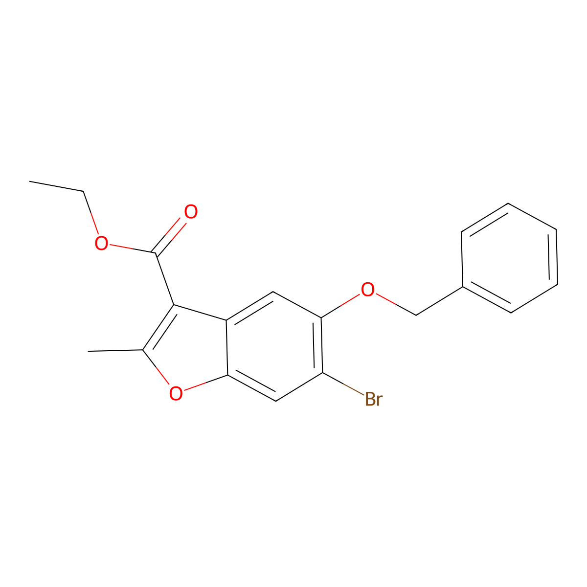 Ethyl 5-(benzyloxy)-6-bromo-2-methyl-1-benzofuran-3-carboxylate molecular structure, CAS 308295-72-9