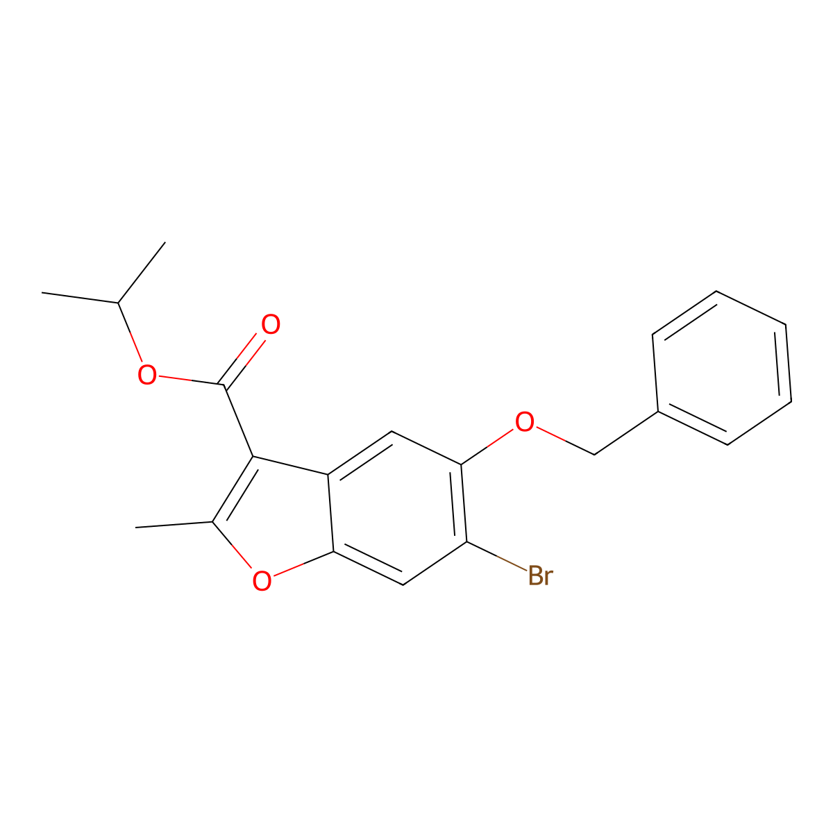 Propan-2-yl 5-(benzyloxy)-6-bromo-2-methyl-1-benzofuran-3-carboxylate molecular structure, CAS 308295-73-0