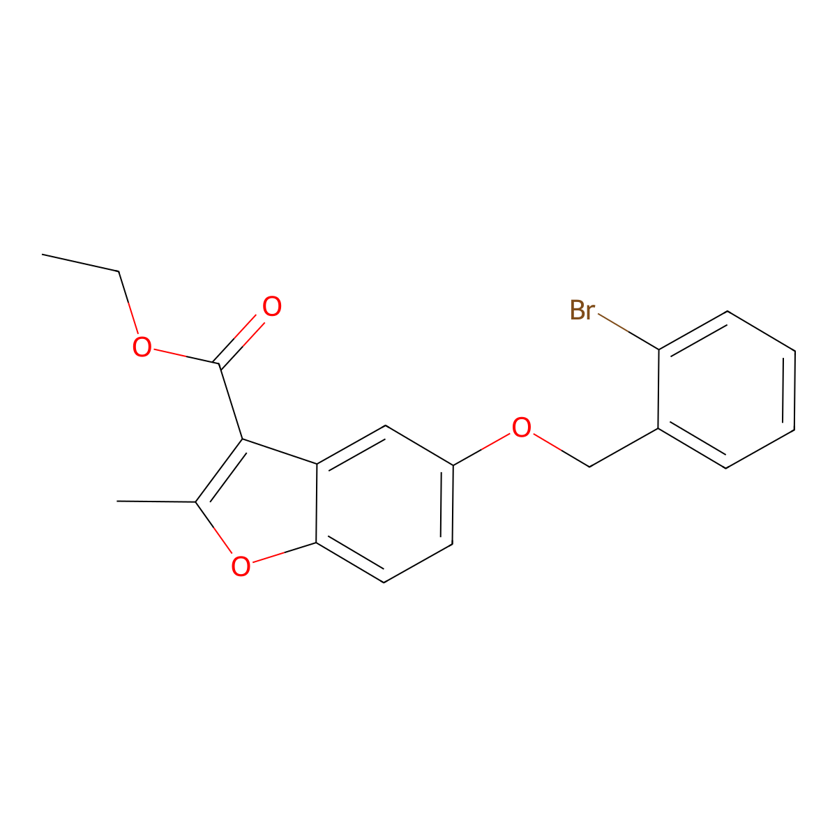 Ethyl 5-[(2-bromophenyl)methoxy]-2-methyl-1-benzofuran-3-carboxylate molecular structure, CAS 308296-09-5