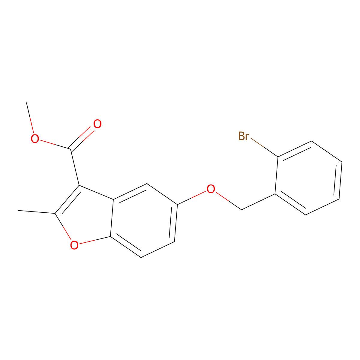 Methyl 5-[(2-bromophenyl)methoxy]-2-methyl-1-benzofuran-3-carboxylate molecular structure, CAS 308296-10-8
