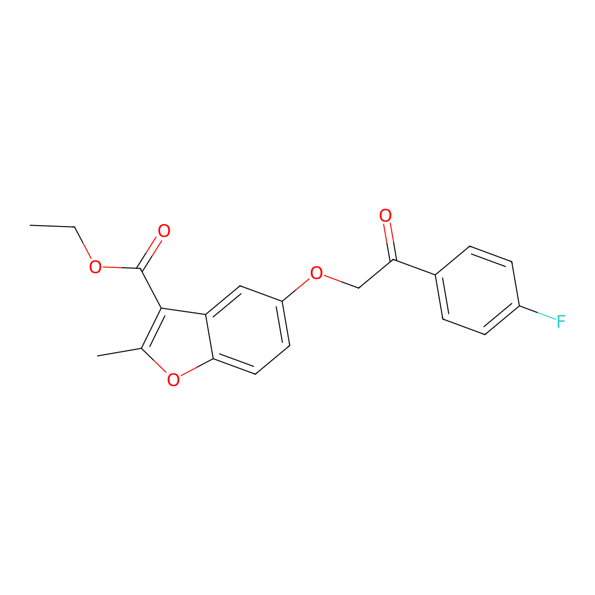 Ethyl 5-[2-(4-fluorophenyl)-2-oxoethoxy]-2-methyl-1-benzofuran-3-carboxylate molecular structure, CAS 308297-39-4