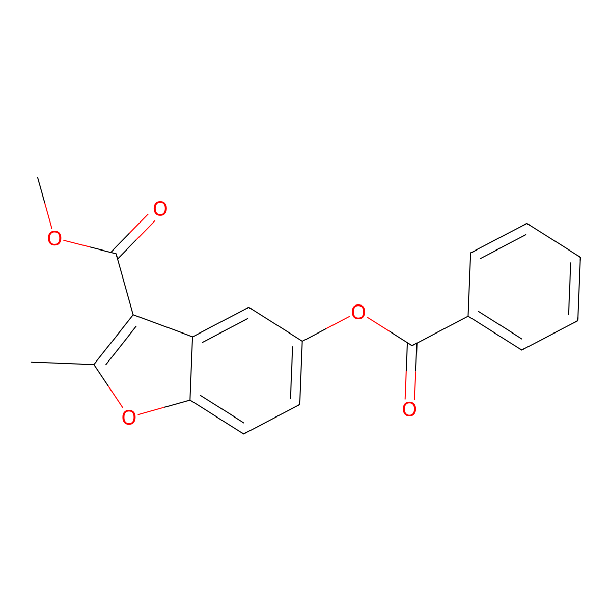 Methyl 5-(benzoyloxy)-2-methyl-1-benzofuran-3-carboxylate molecular structure, CAS 308297-56-5