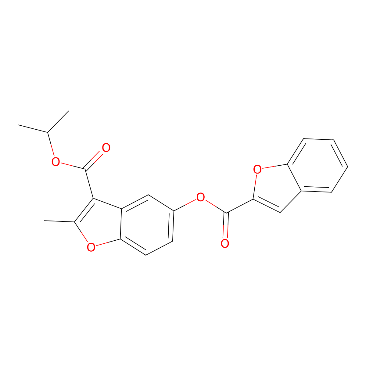 3-(Isopropoxycarbonyl)-2-methylbenzofuran-5-yl benzofuran-2-carboxylate molecular structure, CAS 308297-61-2