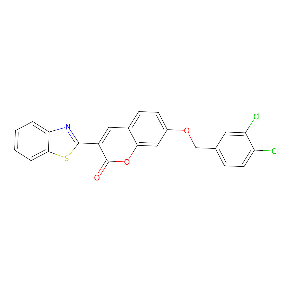 3-(1,3-benzothiazol-2-yl)-7-[(3,4-dichlorobenzyl)oxy]-2H-chromen-2-one molecular structure, CAS 308297-65-6