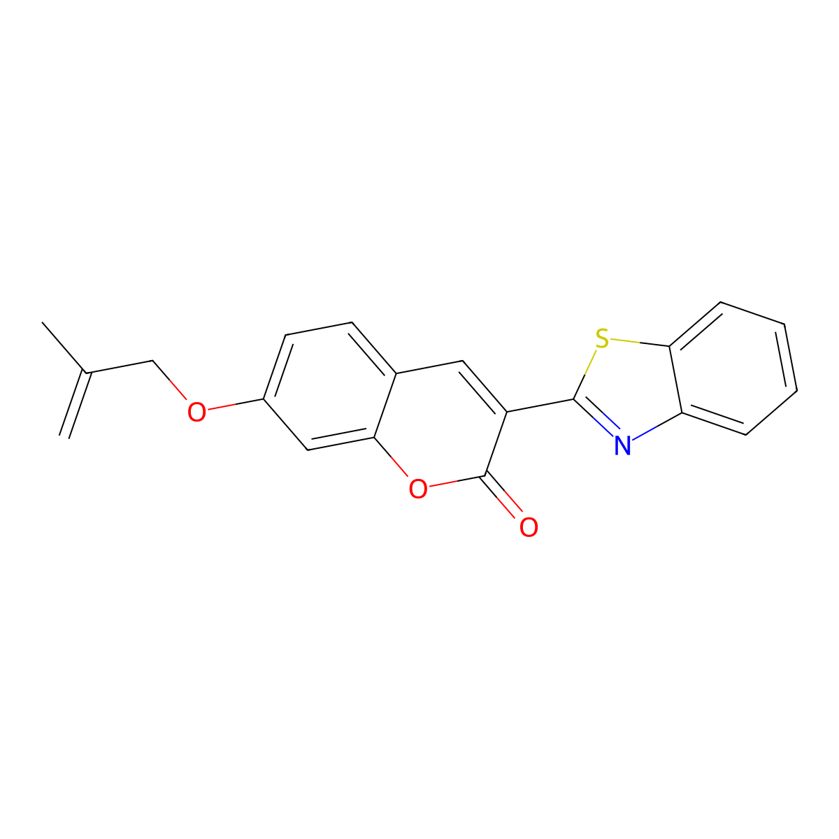 3-(1,3-Benzothiazol-2-yl)-7-(2-methylprop-2-enoxy)chromen-2-one molecular structure, CAS 308297-66-7