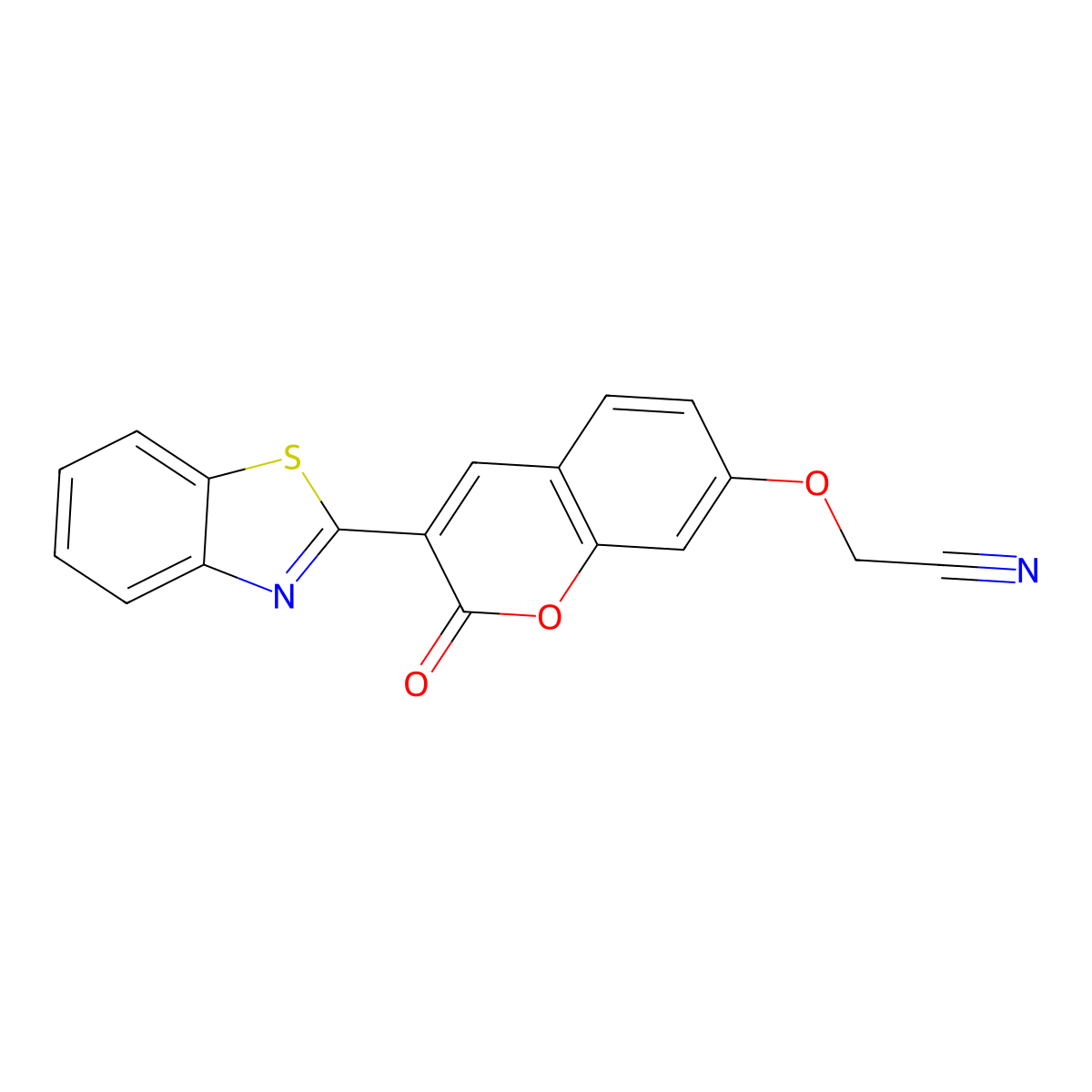 {[3-(1,3-benzothiazol-2-yl)-2-oxo-2H-chromen-7-yl]oxy}acetonitrile molecular structure, CAS 308297-68-9