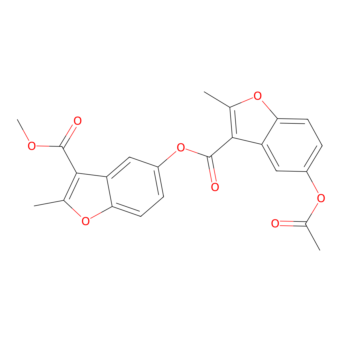 3-(Methoxycarbonyl)-2-methyl-1-benzofuran-5-yl 5-(acetyloxy)-2-methyl-1-benzofuran-3-carboxylate molecular structure, CAS 308297-78-1