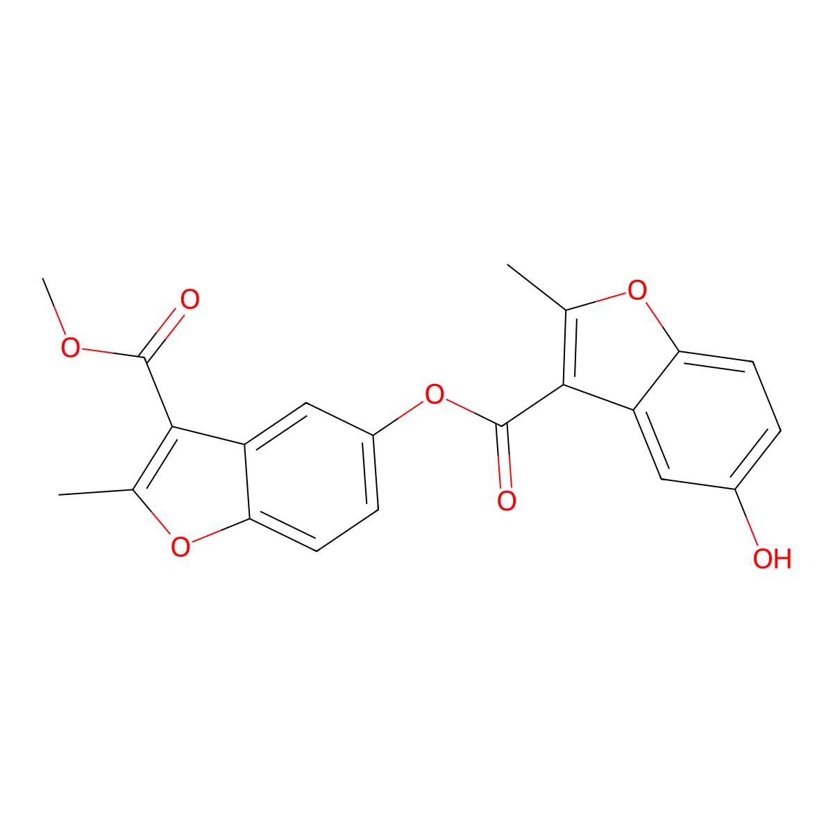 3-(Methoxycarbonyl)-2-methylbenzofuran-5-yl 5-hydroxy-2-methylbenzofuran-3-carboxylate molecular structure, CAS 308297-87-2