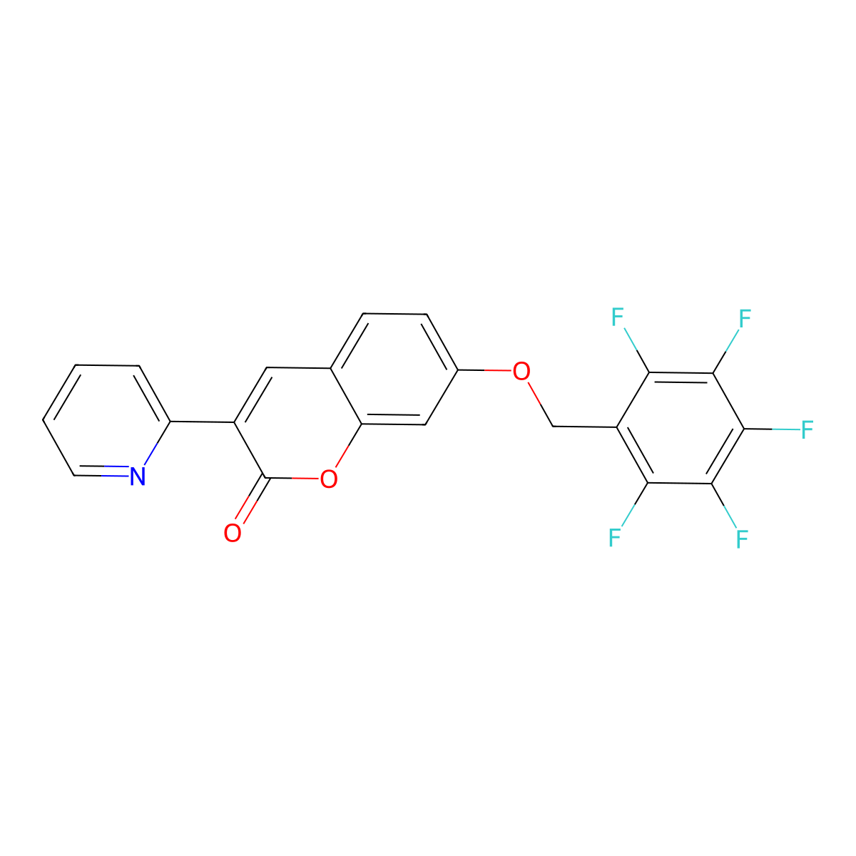 7-[(2,3,4,5,6-Pentafluorophenyl)methoxy]-3-pyridin-2-ylchromen-2-one molecular structure, CAS 308297-93-0