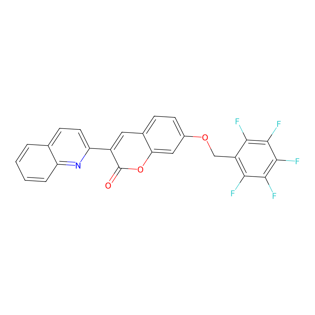 7-[(2,3,4,5,6-Pentafluorophenyl)methoxy]-3-quinolin-2-ylchromen-2-one molecular structure, CAS 308297-97-4