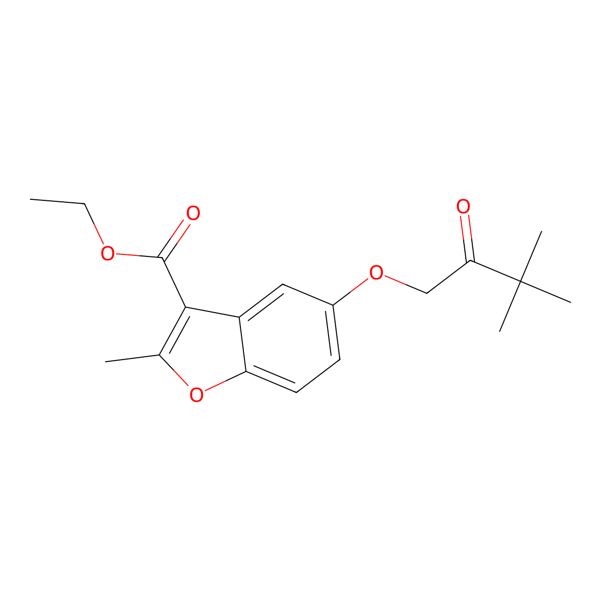 Ethyl 5-(3,3-dimethyl-2-oxobutoxy)-2-methyl-1-benzofuran-3-carboxylate molecular structure, CAS 308298-03-5