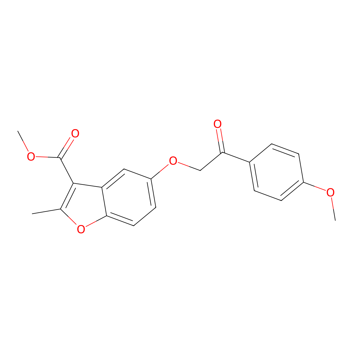 Methyl 5-[2-(4-methoxyphenyl)-2-oxoethoxy]-2-methyl-1-benzofuran-3-carboxylate molecular structure, CAS 308298-06-8