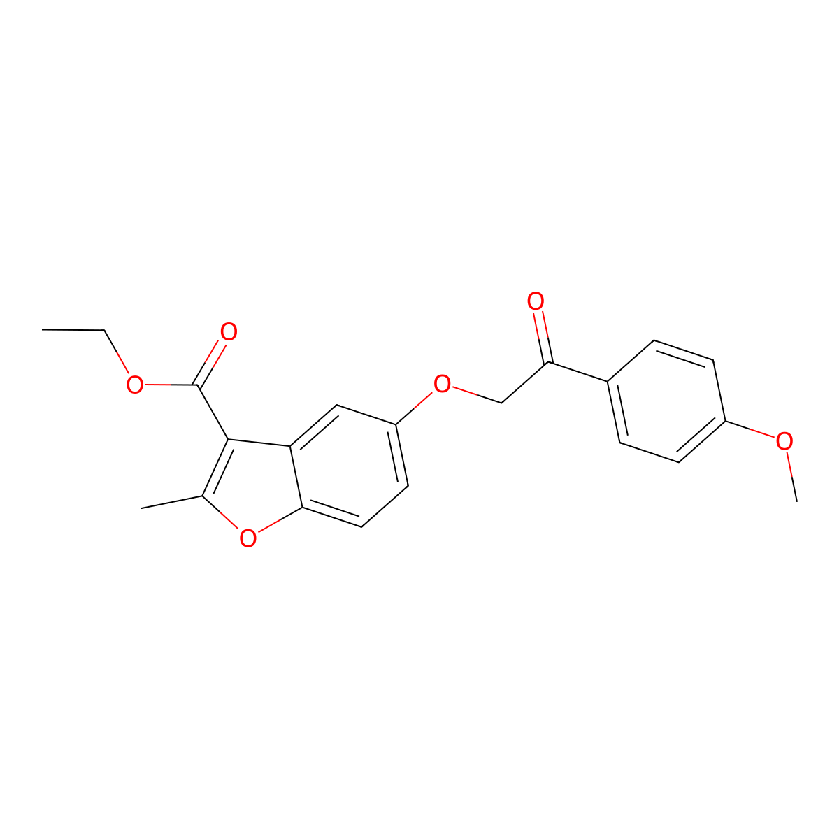 Ethyl 5-[2-(4-methoxyphenyl)-2-oxoethoxy]-2-methyl-1-benzofuran-3-carboxylate molecular structure, CAS 308298-07-9