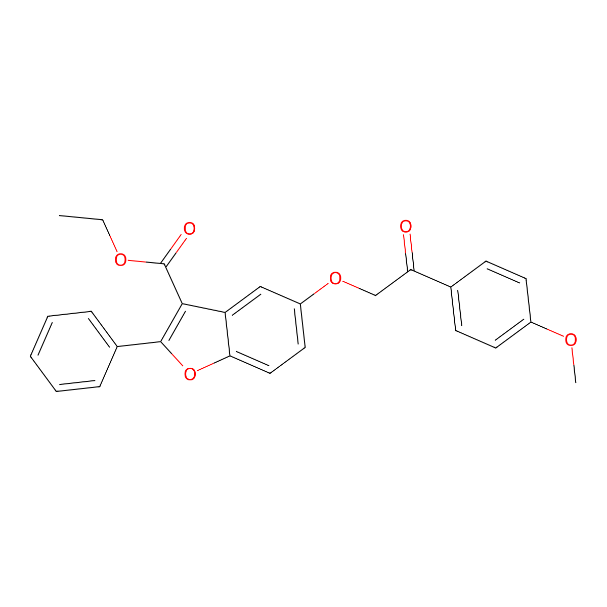 Ethyl 5-[2-(4-methoxyphenyl)-2-oxoethoxy]-2-phenyl-1-benzofuran-3-carboxylate molecular structure, CAS 308298-09-1