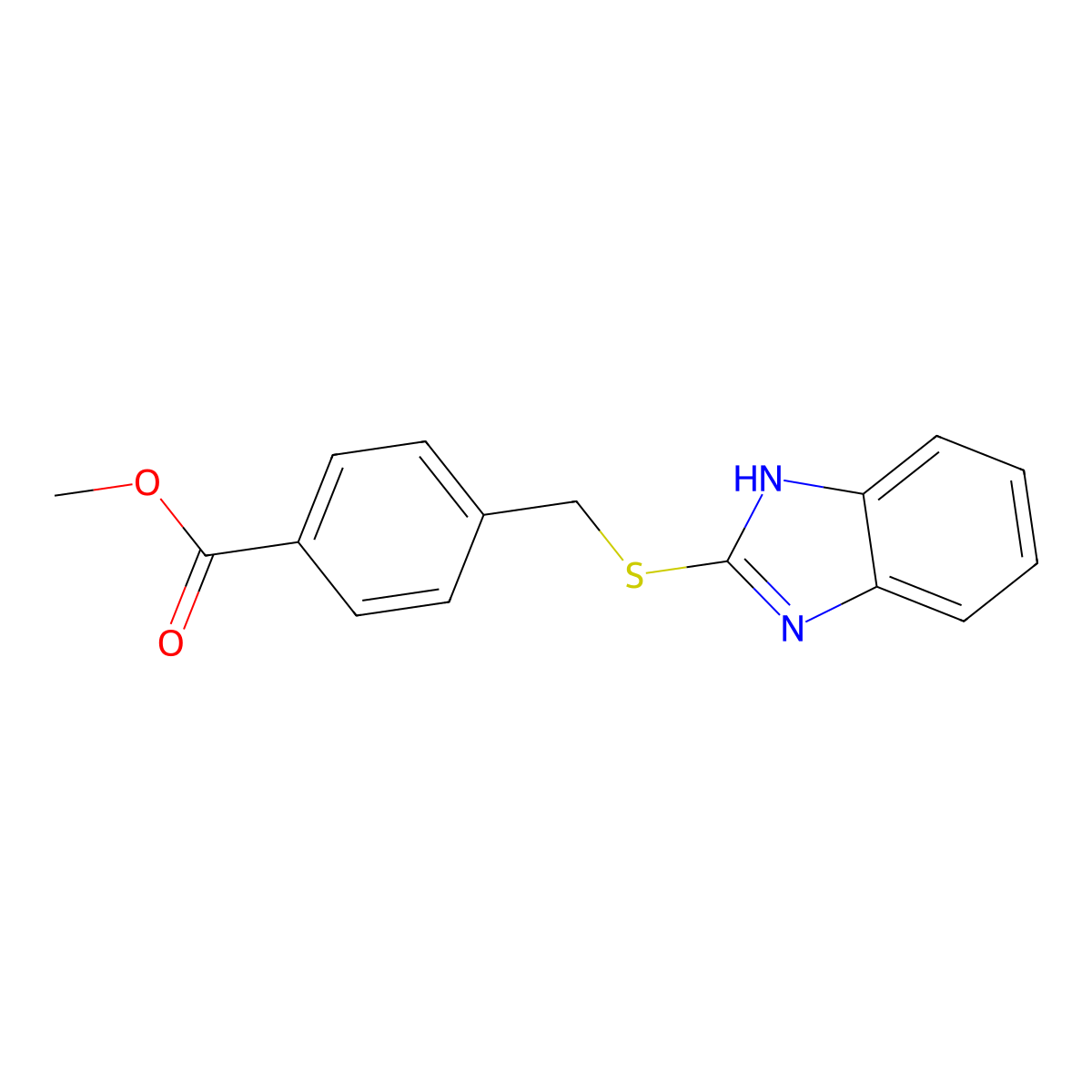 methyl 4-(1H-benzimidazol-2-ylsulfanylmethyl)benzoate molecular structure, CAS 308298-17-1