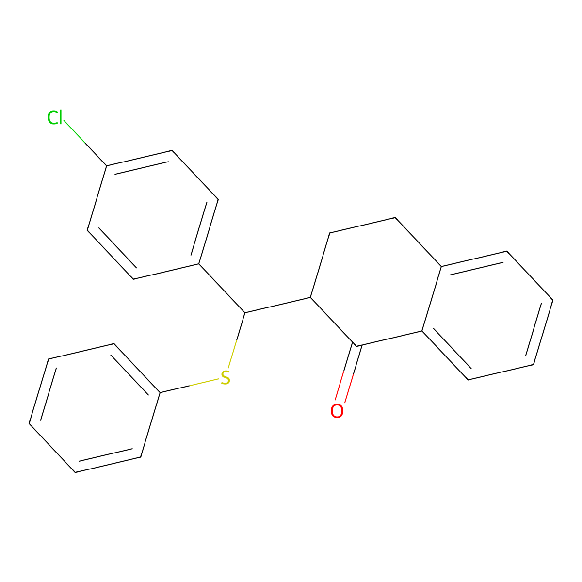 2-[(4-Chlorophenyl)phenylthiomethyl]-2,3,4-trihydronaphthalen-1-one molecular structure, CAS 308298-29-5